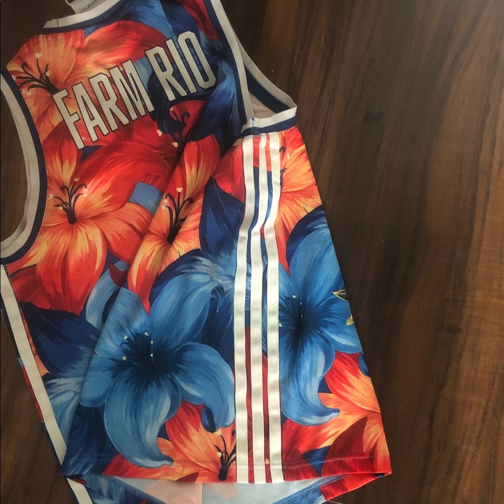 New Farm Rio adidas Tropical Floral Jersey  Tank - Picture 16 of 16